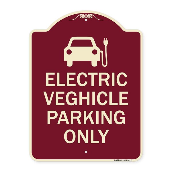 Signmission Electric Vehicle Parking W/ Graphic Heavy-Gauge Aluminum Sign, 24" x 18", BU-1824-24117 A-DES-BU-1824-24117 - main